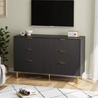 Commode de chambre à 6 tiroirs Zstar, avec poignées métalliques