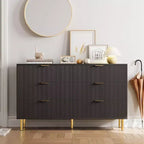 Zstar 6 Drawer Dresser for Bedroom, with Metal Handles