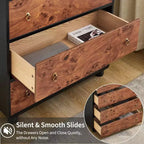 Commode moderne GustoWave, commode à tiroirs avec grande unité de rangement pour chambre, salon, couloir, chêne naturel