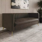 Canapé à accoudoirs carrés en velours Weiss, Home Design