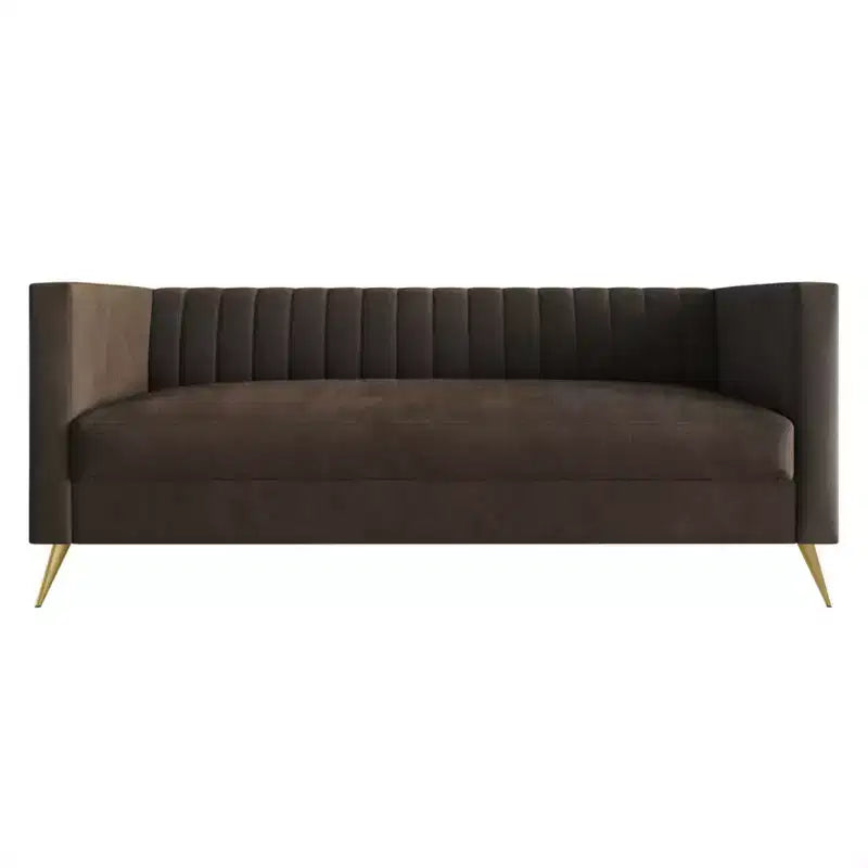 Canapé à accoudoirs carrés en velours Weiss, Home Design