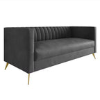 Canapé à accoudoirs carrés en velours Weiss, Home Design