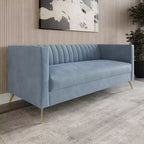 Canapé à accoudoirs carrés en velours Weiss, Home Design