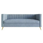 Canapé à accoudoirs carrés en velours Weiss, Home Design