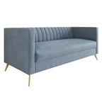 Canapé à accoudoirs carrés en velours Weiss, Home Design