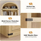 Bibliothèque avec portes Étagère cintrée 182 cm de haut Bibliothèque de style rustique avec étagères Bibliothèques en bois pour la maison, le bureau, le salon