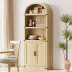 Bibliothèque avec portes Étagère cintrée 182 cm de haut Bibliothèque de style rustique avec étagères Bibliothèques en bois pour la maison, le bureau, le salon