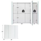 Meuble d'angle Yaheetech avec trois portes miroirs sans cadre et étagère réglable pour salon, buanderie, vestiaire