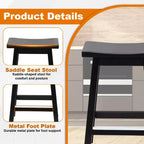 BestMassage Lot de 2 tabourets de bar en bois massif en forme de selle, hauteur 24/30 pouces, meubles de maison