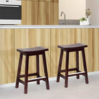 BestMassage Lot de 2 tabourets de bar en bois massif en forme de selle, hauteur 24/30 pouces, meubles de maison