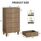 Armoire en bois au design vintage, commode de rangement à tiroirs profonds pour chambre à coucher, salon