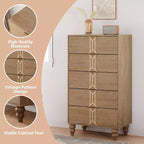 Armoire en bois au design vintage, commode de rangement à tiroirs profonds pour chambre à coucher, salon