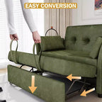 Canapé-lit convertible Dyonery, canapé-lit gigogne avec pochette latérale et dossier réglable, assemblage sans outils, causeuse pliable pour le salon