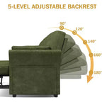 Canapé-lit convertible Dyonery, canapé-lit gigogne avec pochette latérale et dossier réglable, assemblage sans outils, causeuse pliable pour le salon