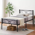 Metal Bed Frame with Headboard and Footboard, 12'' Storage Space - Heavy Duty Steel Slats Support, Noise-Free & Easy Assembly