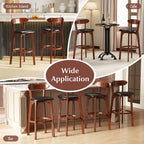 Costway Tabourets de Bar 30,5" (Lot de 2 ou 4) avec Dossier Incurvé et Repose-Pieds Hauteur Comptoir