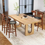 Costway Tabourets de Bar 30,5" (Lot de 2 ou 4) avec Dossier Incurvé et Repose-Pieds Hauteur Comptoir