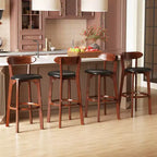 Costway Tabourets de Bar 30,5" (Lot de 2 ou 4) avec Dossier Incurvé et Repose-Pieds Hauteur Comptoir