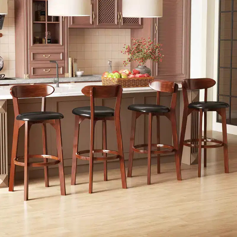 Costway Tabourets de Bar 30,5" (Lot de 2 ou 4) avec Dossier Incurvé et Repose-Pieds Hauteur Comptoir