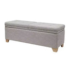 Banc ottoman Okak moderne capitonné avec plateau relevable et 2 compartiments de rangement fermés, banc de rangement rembourré pour chambre à coucher, entrée