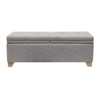 Banc ottoman Okak moderne capitonné avec plateau relevable et 2 compartiments de rangement fermés, banc de rangement rembourré pour chambre à coucher, entrée