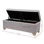 Banc ottoman Okak moderne capitonné avec plateau relevable et 2 compartiments de rangement fermés, banc de rangement rembourré pour chambre à coucher, entrée