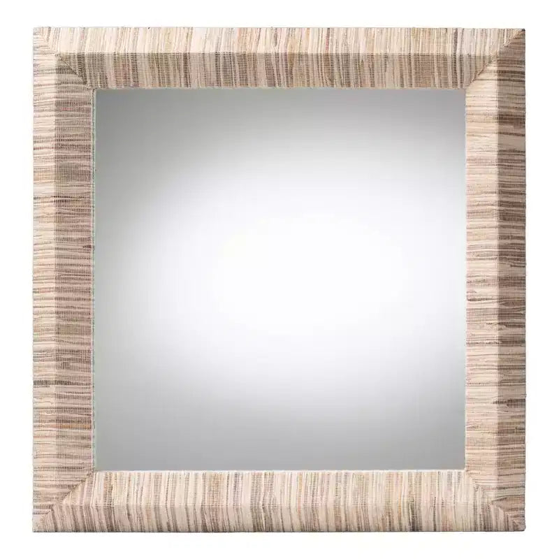 Miroir d'appoint carré Adino Bohème en herbe tressée naturelle bali & pari