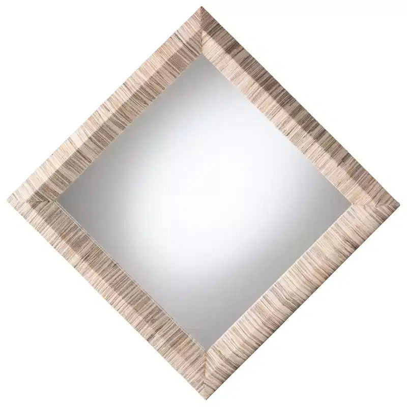 Miroir d'appoint carré Adino Bohème en herbe tressée naturelle bali & pari
