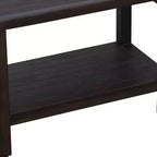 Banc de douche rectangulaire en teck HomeRoots avec étagère, finition marron