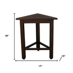 HomeRoots 17 Banquette de douche d'angle en teck brun foncé