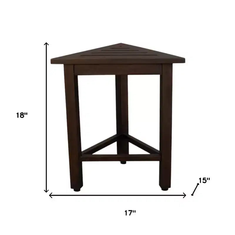HomeRoots 17 Banquette de douche d'angle en teck brun foncé