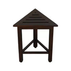 HomeRoots 17 Banquette de douche d'angle en teck brun foncé