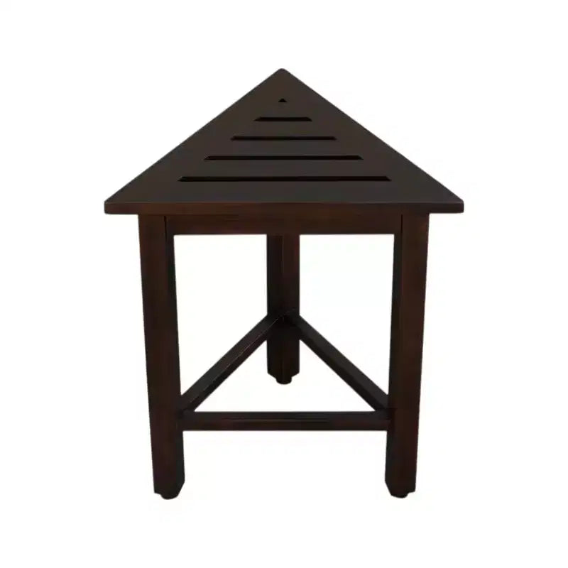 HomeRoots 17 Banquette de douche d'angle en teck brun foncé