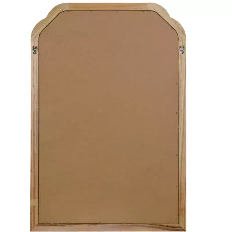 MAYEERTY Miroir décoratif en bois massif 24 x 36 avec coins arrondis pour chambre à coucher, salle de bain, salon, bois naturel