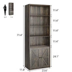 Étagère Acekool 71 po (180 cm) style ferme à 6 niveaux avec tiroir, Organisateur de rangement étroit en bois et métal, Étagère de présentation de style industriel