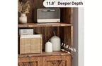 Étagère Acekool 71 po (180 cm) style ferme à 6 niveaux avec tiroir, Organisateur de rangement étroit en bois et métal, Étagère de présentation de style industriel