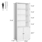 Étagère Acekool 71 po (180 cm) style ferme à 6 niveaux avec tiroir, Organisateur de rangement étroit en bois et métal, Étagère de présentation de style industriel