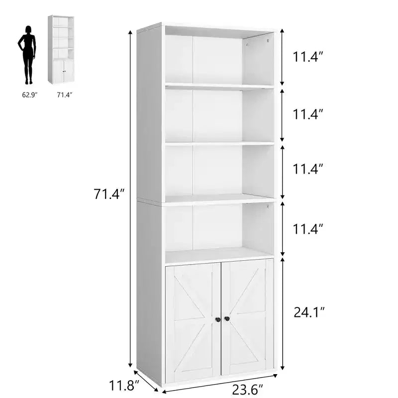Étagère Acekool 71 po (180 cm) style ferme à 6 niveaux avec tiroir, Organisateur de rangement étroit en bois et métal, Étagère de présentation de style industriel