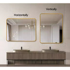 Miroir mural de salle de bain rectangulaire encadré en métal noir 24x36 pouces.