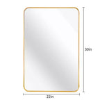 Miroir mural de salle de bain rectangulaire encadré en métal noir 24x36 pouces.
