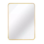Miroir mural de salle de bain rectangulaire encadré en métal noir 24x36 pouces.