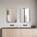 Miroir mural de salle de bain rectangulaire encadré en métal noir 24x36 pouces.