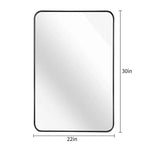 Miroir mural de salle de bain rectangulaire encadré en métal noir 24x36 pouces.