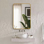 Miroir mural de salle de bain rectangulaire encadré en métal noir 24x36 pouces.