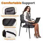 MAYEERTY Chaises de salle à manger, lot de 2, en cuir, pour salle de conférence, avec accoudoirs rembourrés, chaise de bureau en cuir PU