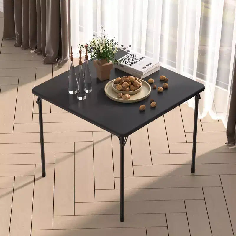 Ensemble VECELO 5 pièces, table de jeu pliable et 4 chaises, plateau de table pliable et rembourré, noir