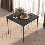 Ensemble VECELO 5 pièces, table de jeu pliable et 4 chaises, plateau de table pliable et rembourré, noir