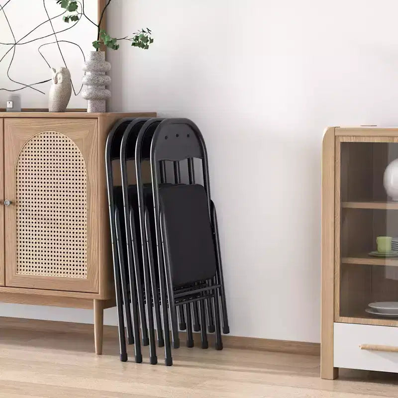 Ensemble VECELO 5 pièces, table de jeu pliable et 4 chaises, plateau de table pliable et rembourré, noir