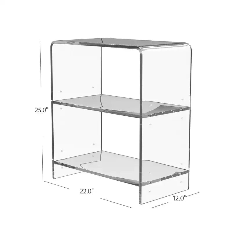 HomeRoots Bibliothèque à deux niveaux en plastique transparent 25