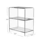 HomeRoots Bibliothèque à deux niveaux en plastique transparent 25
